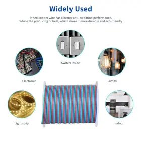 Ws2812b C-able 686494330412 22 Awg 3 Conductor Wire For Ws2811 3pin Rgb Extension Cable 20m With #3