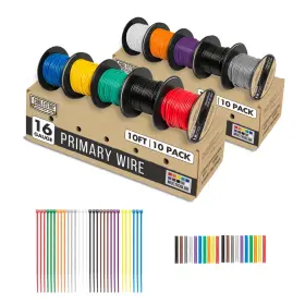 Cablectric 840013445623 100 Ft 16 Gauge Wire - 10 Roll Assortment Multicolor