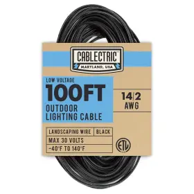 Ce-lv142b100 Cablectric 14/2 Low Voltage Landscape Wire Black - 100 Foot Gauge