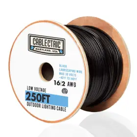 Cablectric Ce-lv162b250 16/2 Low Voltage Landscape Wire Black Gauge 250 Foot