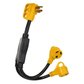 Hu-xi-201 Campelify Rv Power Adapter Cord-50a Male To 2 30a Female 2.5 Feet With Handle Cr50302