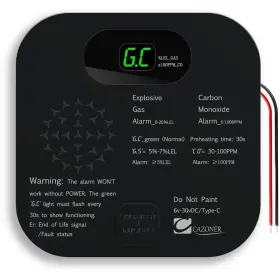 Gc580 Cazoner Rv Carbon Monoxide Detector And Propane/natural Gas Detectors 10-year Lifespan