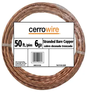 050-4200br Cerrowire Cerro 50-feet 6-gauge Bare Stranded Copper Wire 50 Ft