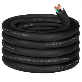 Spc3-005 Cllomagy 10/3 10 Gauge Soow Wire Awg 600v Bulk Cable Electrical 3 25 Ft Black