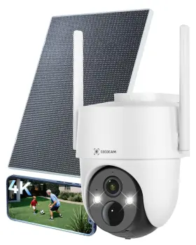 Zy-q1 Cococam 4k 8mp Solar Security Camera Outdoor Wireless Wifi With 6w Pan