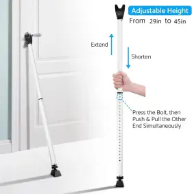 Coolous 791107390674 2pack Door Security Bar Professional Adjustable Brace Porta #3