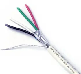 22108-1k Custom Cable Connection 22 Awg 4 Conductor Stranded Shielded Plenum White 1000ft Spool