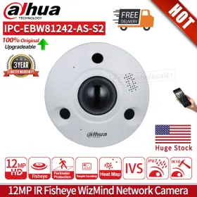 Ipc-ebw81242-as-s2 Dahua Us 12mp Fisheye Ip Camera Panoramic Ir Poe 2 Way Audio
