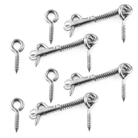 Shesl-65-ss4 Dghaop 4pcs Stainless Steel Spring Hook And Eye Safety Latch 2.5-inch Wire Gate