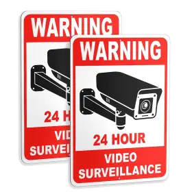 Dim-vs2-107 Dimarongton 2 Pc Video Surveillance Sign 7x10 Aluminum Warning 24 Hour Security Camera S