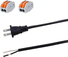 Nispt-2 E Enersystec Replacement Power Cord 2 Prong 12ft 18 Awg Pigtail Gauge Black
