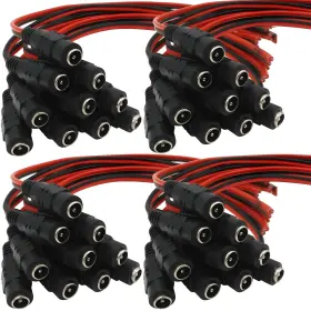 Ew-dc40-f Eaglewatch 40 Pack Dc Power Pigtail Female 5.5mm Connector Barrel Jack Tinned Lead 1