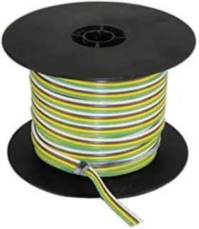 East Penn 083996029064 02906 100ft 14 Gauge Ribbon Wire Brown Green White Yellow