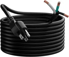 Elecan-pc14-3-6-15 Elecan 14 Gauge 3 Prong Replacement Power Supply Cord 6 Ft With 6ft Black