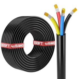 2648755 Energeaster 100ft 18 Gauge Wire Automotive 4 Conductor Black