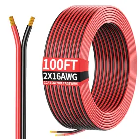 26598173 Energeaster 100ft 16awg 16/2 Awg Red Black Hookup Electrical Wire And