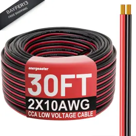 6582136 Energeaster 10 Gauge Wire 10awg Automotive Electrical Cord 30ft 2 Red And Black