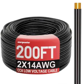 Energeaster 705598024239 Electrical Wire 2 Conductors Black Cable Hookup Led 200ft