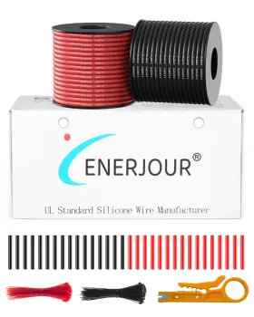 14-2p-50ft-gjx-us-zw Enerjour 14 Gauge Wire 100ft Awg Flexible Silicone Cable 14awg-2c 50ft