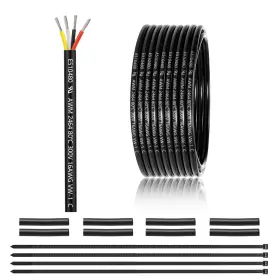 16-4c-25ft-de-gm-zw Enerjour 16 Gauge 4 Conductor Electrical Wire 25ft Ul 2464 Awg White