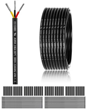 22-3c-100ft-ca-zw Enerjour 22 Gauge 3 Conductor Electrical Wire 100ft Ul 2464 Awg 22awg-3c