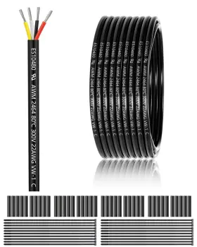 22-4c-100ft-ca-zw Enerjour 22 Gauge 4 Conductor Electrical Wire 100ft Ul 2464 Awg White