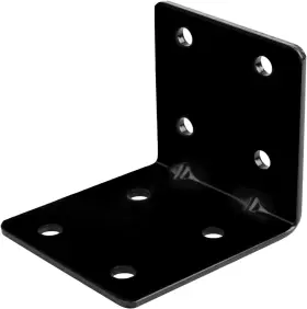 Gjm27bt10 Eoere 10 Pcs 2-3/4 Inch Black Steel L Right Reinforced X 2-5/8