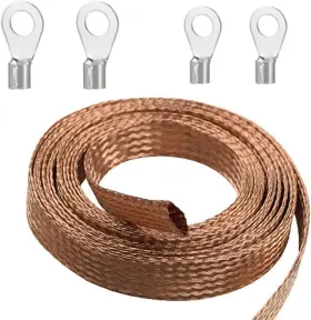 Asds-zh112 Euogeudel Flat Copper Braid Cable 4mm Braided Ground Width 0.16 Inch