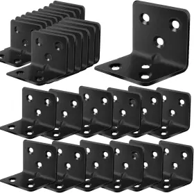 20210918 Evadow 80pcs Stainless Steel Black Angle Brackets 1.2 Inch X 1.5