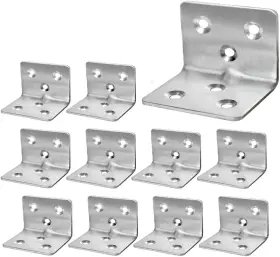 32-e888-p1rc-0918-m Evadow 40pcs Stainless Steel Corner Braces 1.2 Inch X 1.5 Small Silver