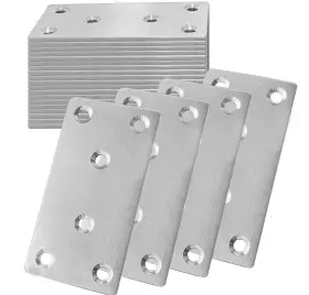 Evadow 747301845205 40pack Stainless Steel Flat Bracket Mending Plate 3.1 Inch 40pack-3inch Sliver