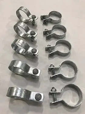 Fencesmart4u 615284178033 10 Pack Brace Bands With Bolts And Nuts For Chain Link Fence 2-3/8 Silver