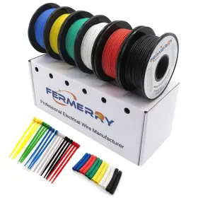 Fermerry-9 Fermerry 695510396066 26 Awg 6 Colors Each 10ft Yellow Blue White Green Black Red