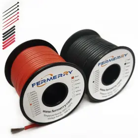 Fermerry-60 Fermerry 695510396295 18 Awg Stranded Wire Spool 100ft Each 2 Colors Black Red