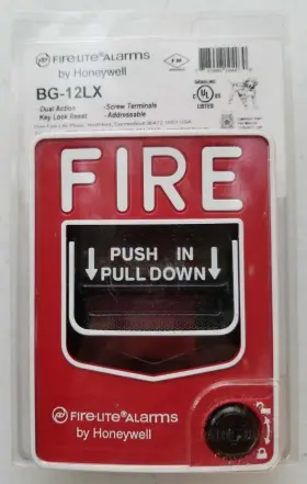 Bg-12lx Fire-lite Honeywell Dual Action Pull Station Key Lock Terminal Screws