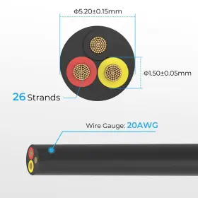 Firmerst 695639554217 3 Conductor 20 Gauge 100 Feet Tinned Copper Electrical Wire #2