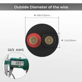 Firmerst 744110460582 22/2 Gauge 2 Core Tinned Copper Insulation Electrical Wire 66 Feet #2