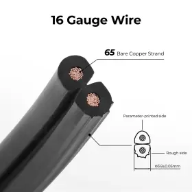 Mdcw16g50frb-usa Firmerst 16/2 Low Voltage Landscape Wire Outdoor Lighting 50 Feet Black #3