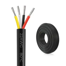 Mdew22g200ft4cbk-usa Firmerst 22 Gauge 4 Conductor 200 Feet Tinned Copper Black