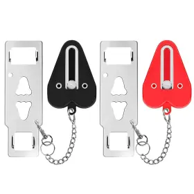 Fresh Fab Finds 729149856117 2pcs Portable Travel Door Lock Anti-theft Security Tool - Red One Size
