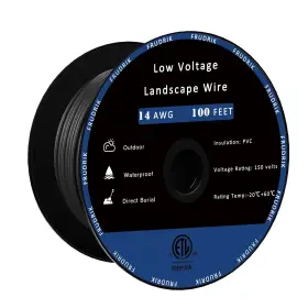 Frudrik 16/2-100ft Low Voltage Landscape Lighting Wire - Outdoor 100ft 16/2 Black