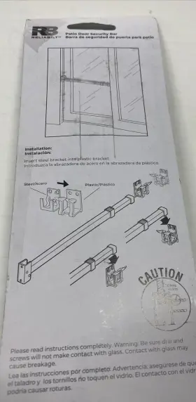 0257298 Gate House Gatehouse 28-in To 48-in Aluminum Sliding Patio Door Security Bar White #3