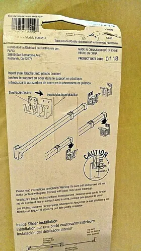 0257274 Gate House Gatehouse Patio Door Security Bar New Sealed Fits 28 Inch To 48 Wide #3