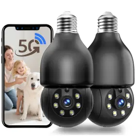T-cp8054lf-w3m Gbiut Light Bulb Security Cameras Wireless Outdoor 5g&2.4g Wifi F