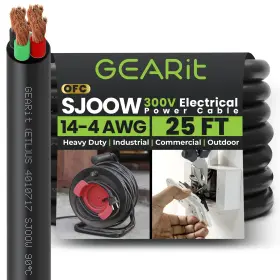 4-sjoow-25f Gearit Gi-14/4-sjoow-25f 14/4 14 Awg Portable Power Cable 25 Feet - 4 Gauge