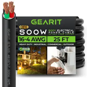 4-soow-25f Gearit Gi-16/4-soow-25f 16/4 16 Awg Portable Power Cable 25 Feet - 4 Gauge