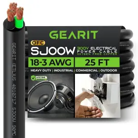 3-sjoow-25f Gearit Gi-18/3-sjoow-25f 18/3 18 Awg Portable Power Cable 25 Feet - 3 Gauge
