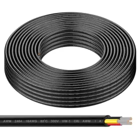 2464-3c Geosiry 18 Gauge 3 Conductor Wire 55ft Stranded Tinned Copper