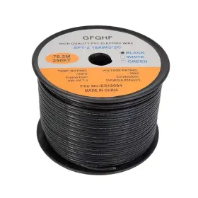 Spt-2 Gfqhf 726972480076 250ft Black Zip Cord Wire 18/2 Extension Electrical #3