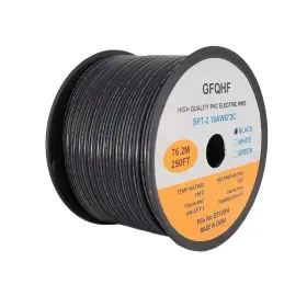 Spt-2 Gfqhf 726972480076 250ft Black Zip Cord Wire 18/2 Extension Electrical